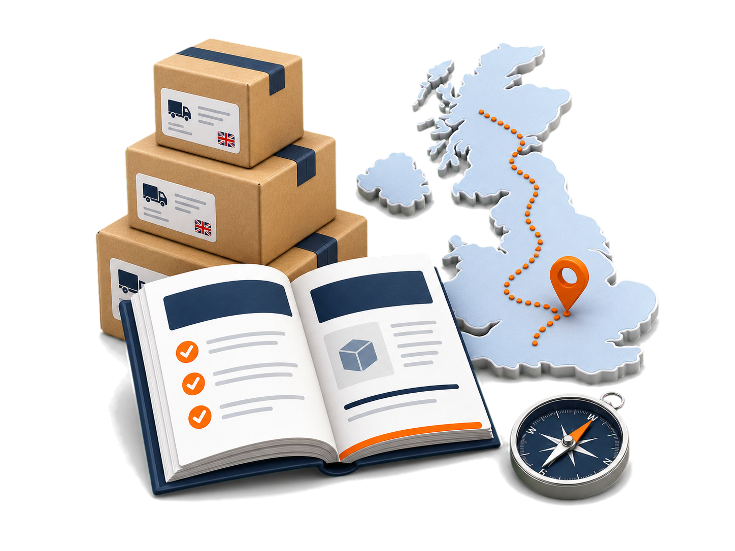 UK parcel route and buyer guide illustration